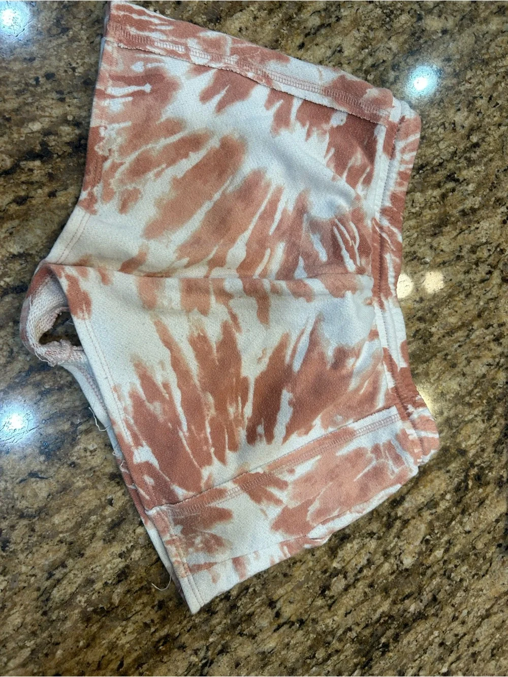 Teens Tie-Dye Drawstring Lounge Shorts - Rust/White